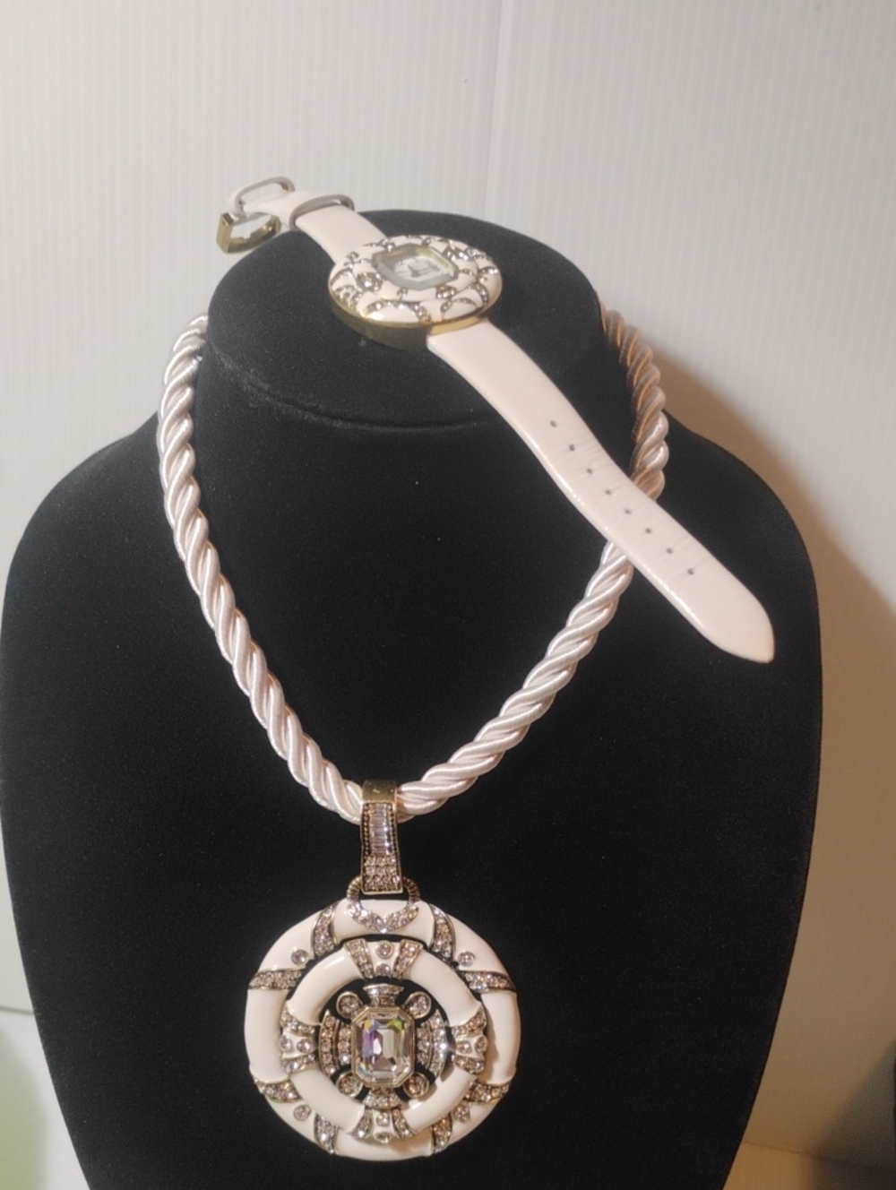 Heidi Daus "Newport Chic Grande" Cord Necklace With Matching Watch